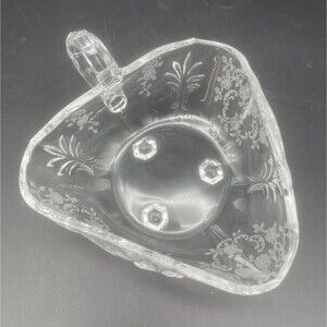 VTG Fostoria Glass Bon Bon Nappy Candy Dish 3 Footed Tricorn Chintz Baroque